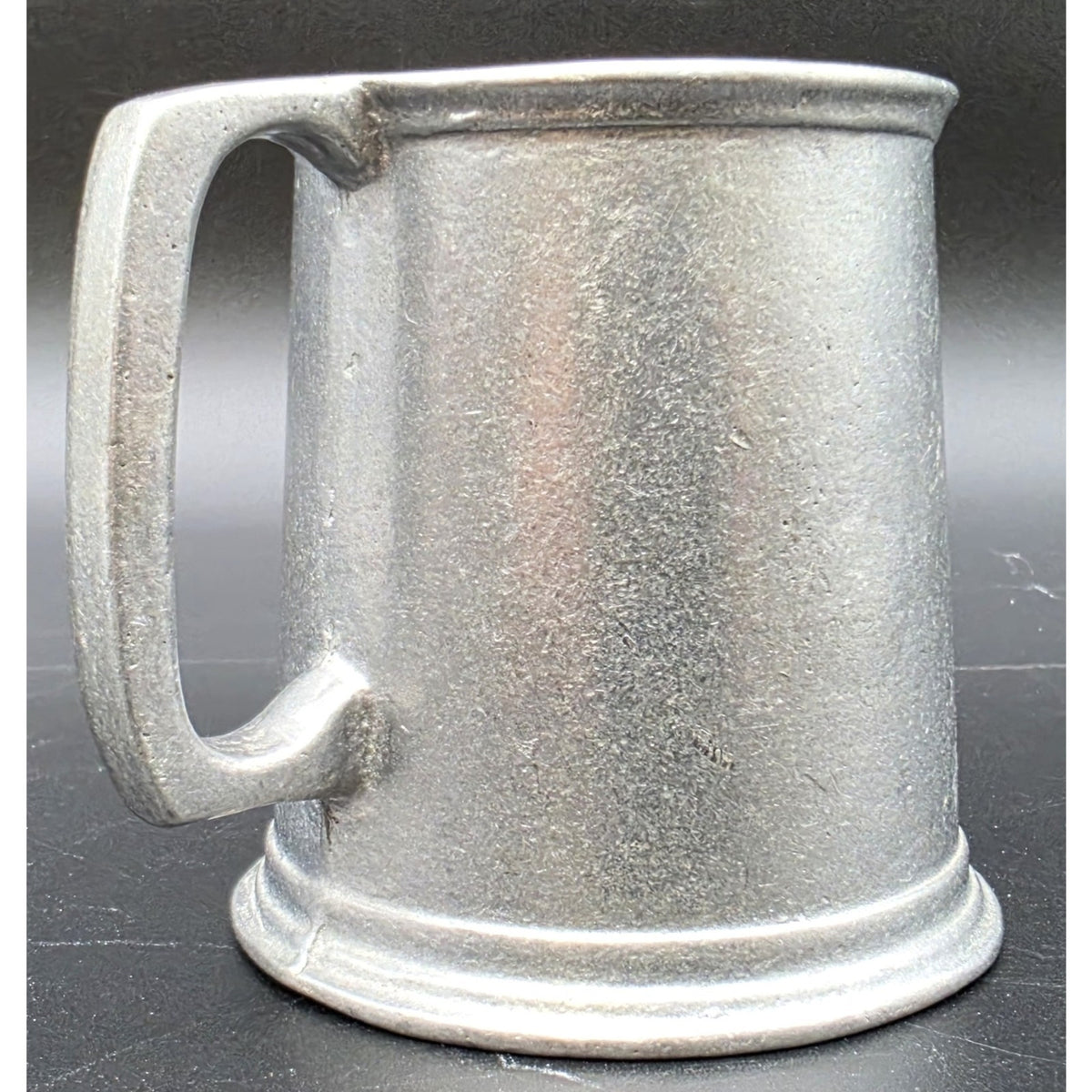 Vintage Solid Pewter Alphabet Cup Mug Heavy Metal ABC Hornbook Sampler Style
