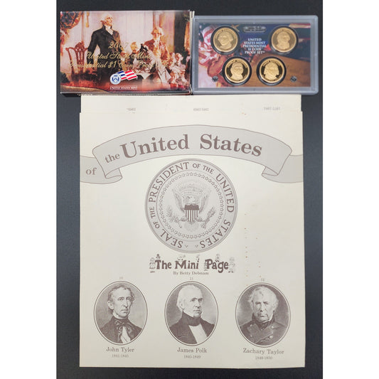 2007 Presidential US Mint $1 Proof Set + 1989 Mini Page Presidents Foldout Bundle