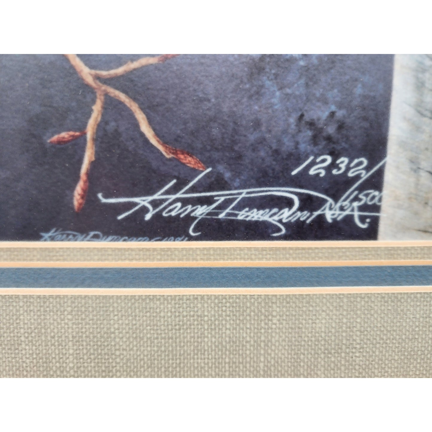 Vintage Winter Jays Harry Duncan Signed #1232/1500 Framed Triple Mat Lithograph