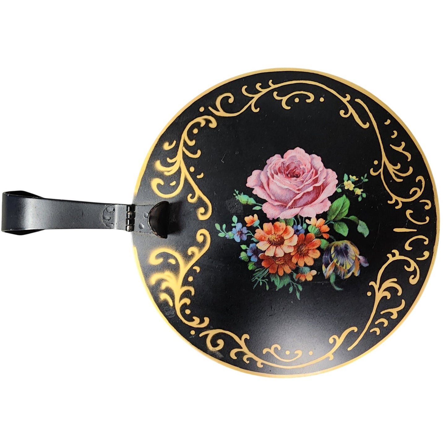 Vintage Tole Painted Silent Butler Roses + Brass Kobenhavn Trays & Flower Pot Lot