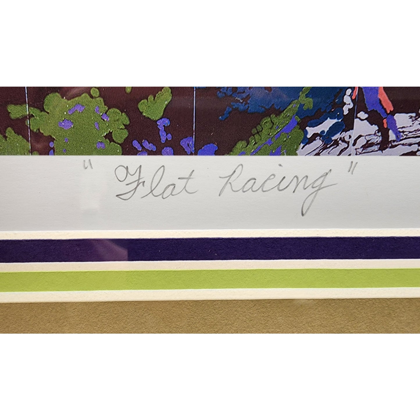 Leroy Neiman Flat Racing Giclée Print 91/250 Framed Horse Race Art 28x18