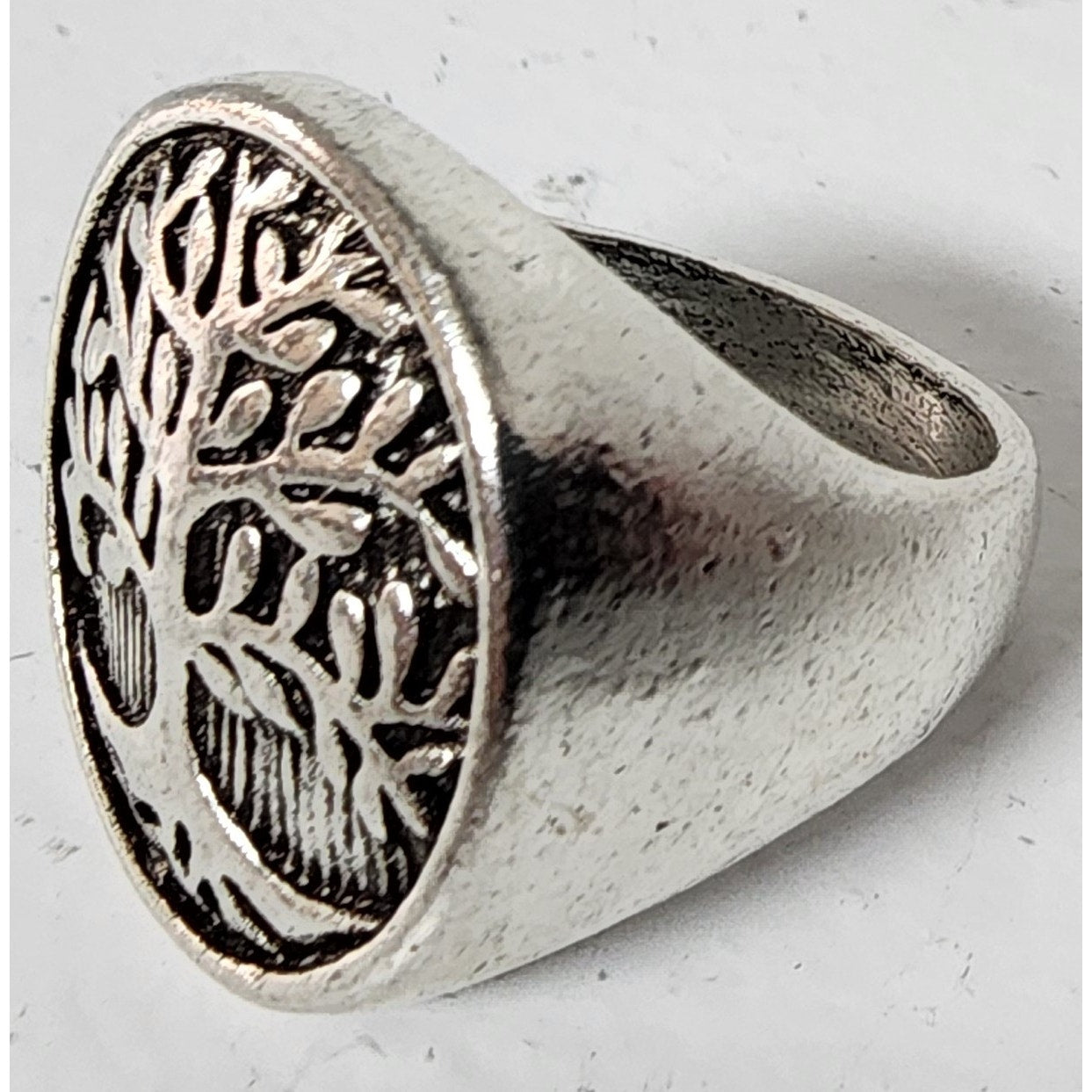 Stainless Steel Tree of Life Ring Size 10 Engraved Symbolic Statement Band