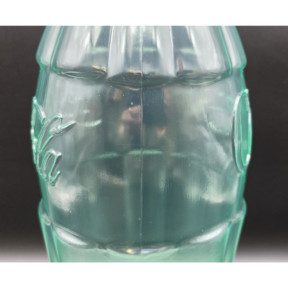 Vintage 1989 Coca Cola Huge 23.5 Plastic Bottle Bank Green Tinted Glass Look Box