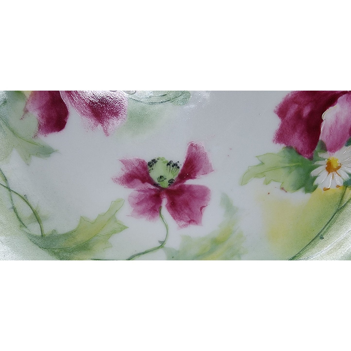 Coronet Limoges France HandPainted Porcelain Plate Roses Gold Rim Scalloped8.75"