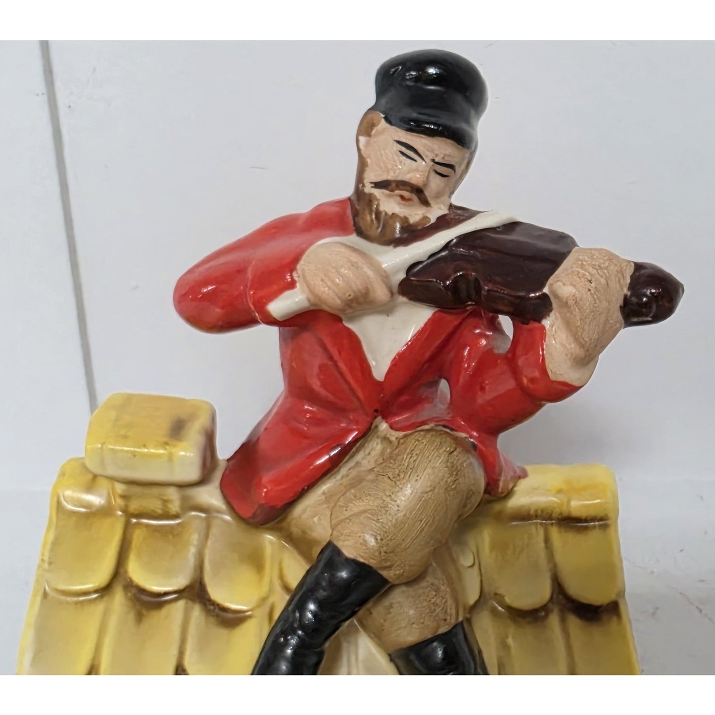 Vintage Fiddler on the Roof Handpaint Ceramic Music Box Rotating Sunrise Sunset