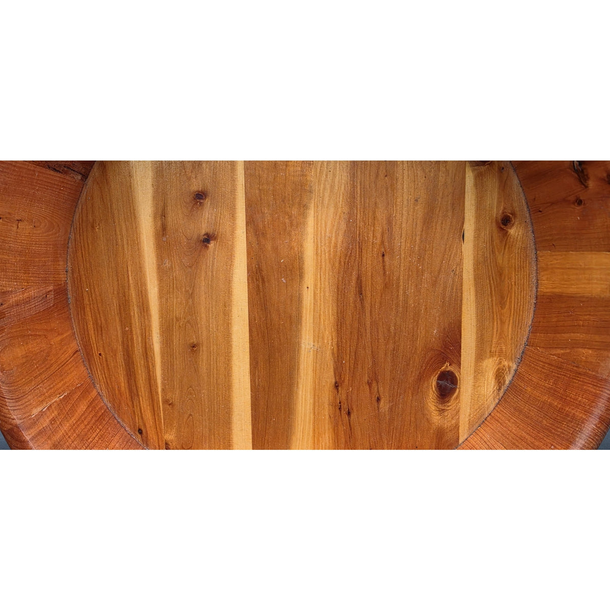 Vintage Japanese Wood Hangiri Sushi Oke Basin Bowl 10" Tray Bamboo Hoops Signed