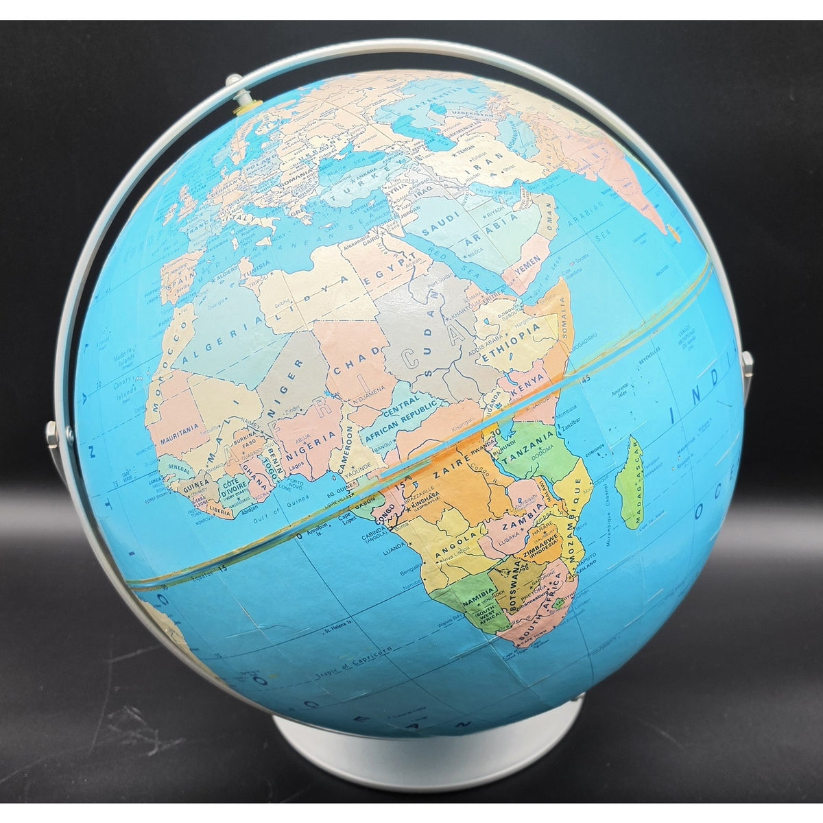 Vintage Concept 16" Blue Ocean World Globe Rotating Stand Modern Educational