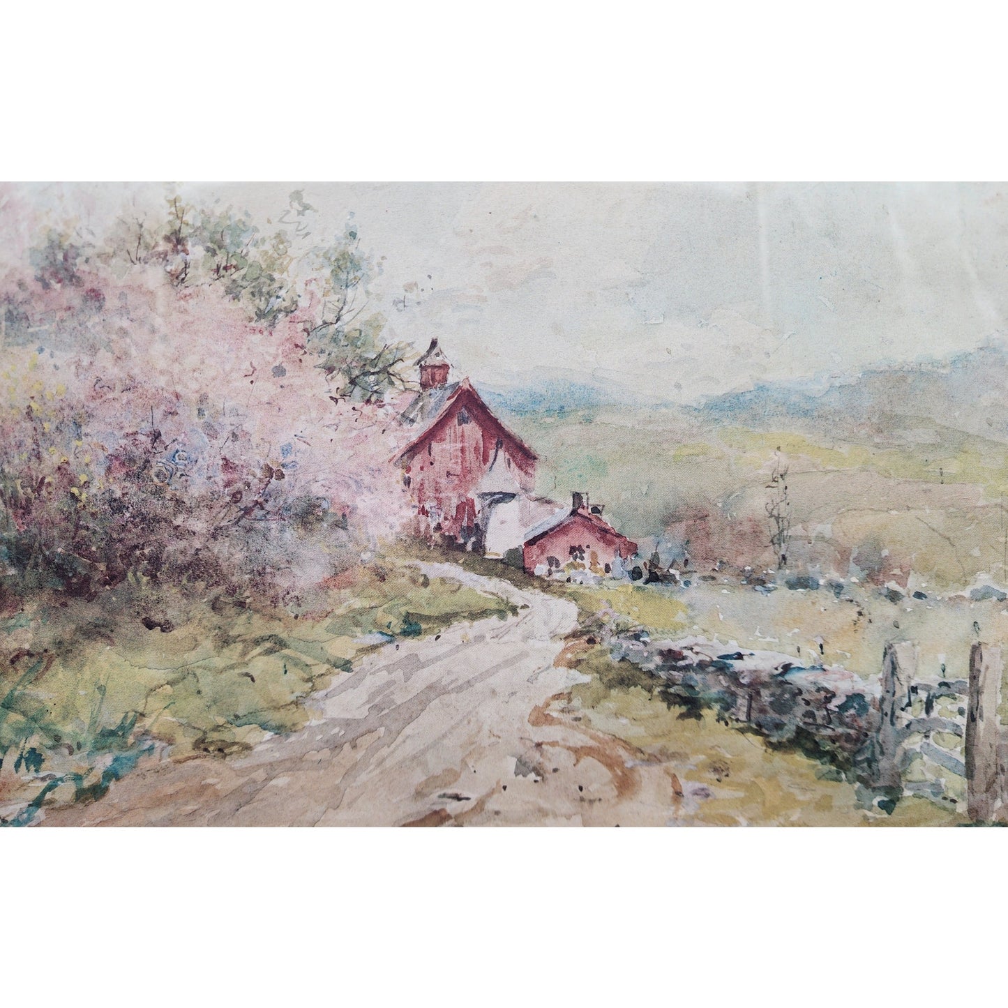 Countryside Paul Sawyier Lithograph 1470/1500 Framed Oak 22x20 COA 1996