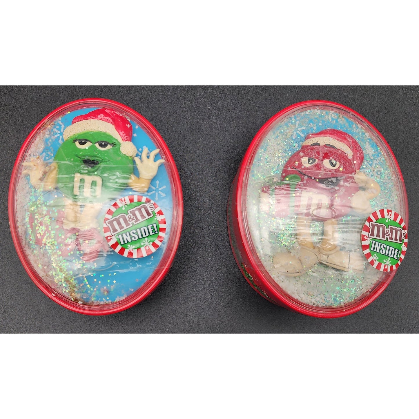 Vintage M&M’s Christmas Lot Ornaments, Gift Boxes & Mini Pail Bowl 1980s–90s