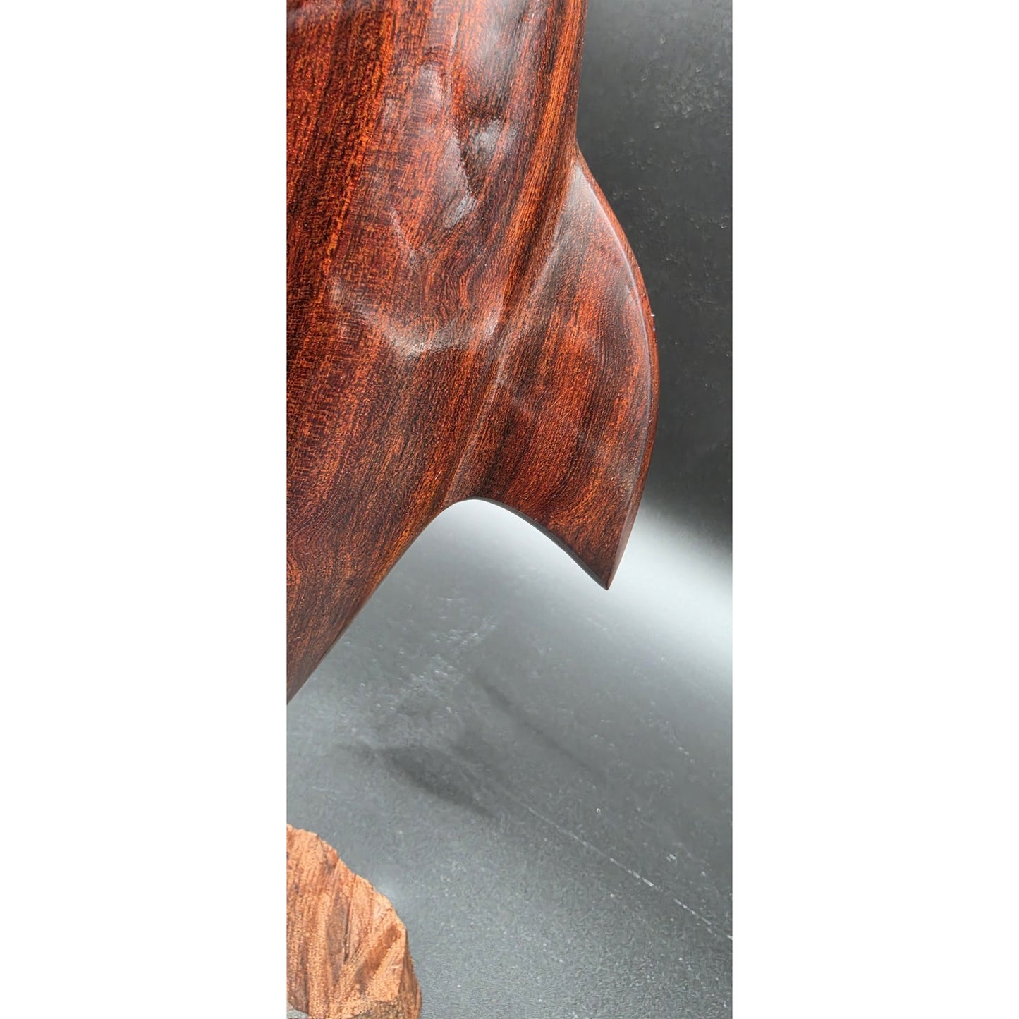Vintage Hand‑Carved Hardwood Dolphin Statue 13.5" Polished One‑Piece Art