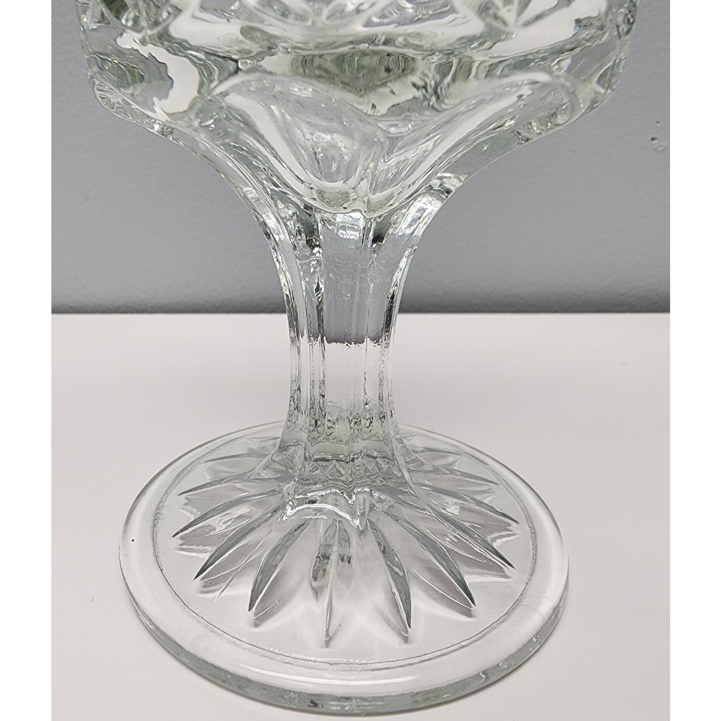 Set of 12 Vintage Anchor Hocking Diamond Cut Goblets 6.56" Tall Glassware