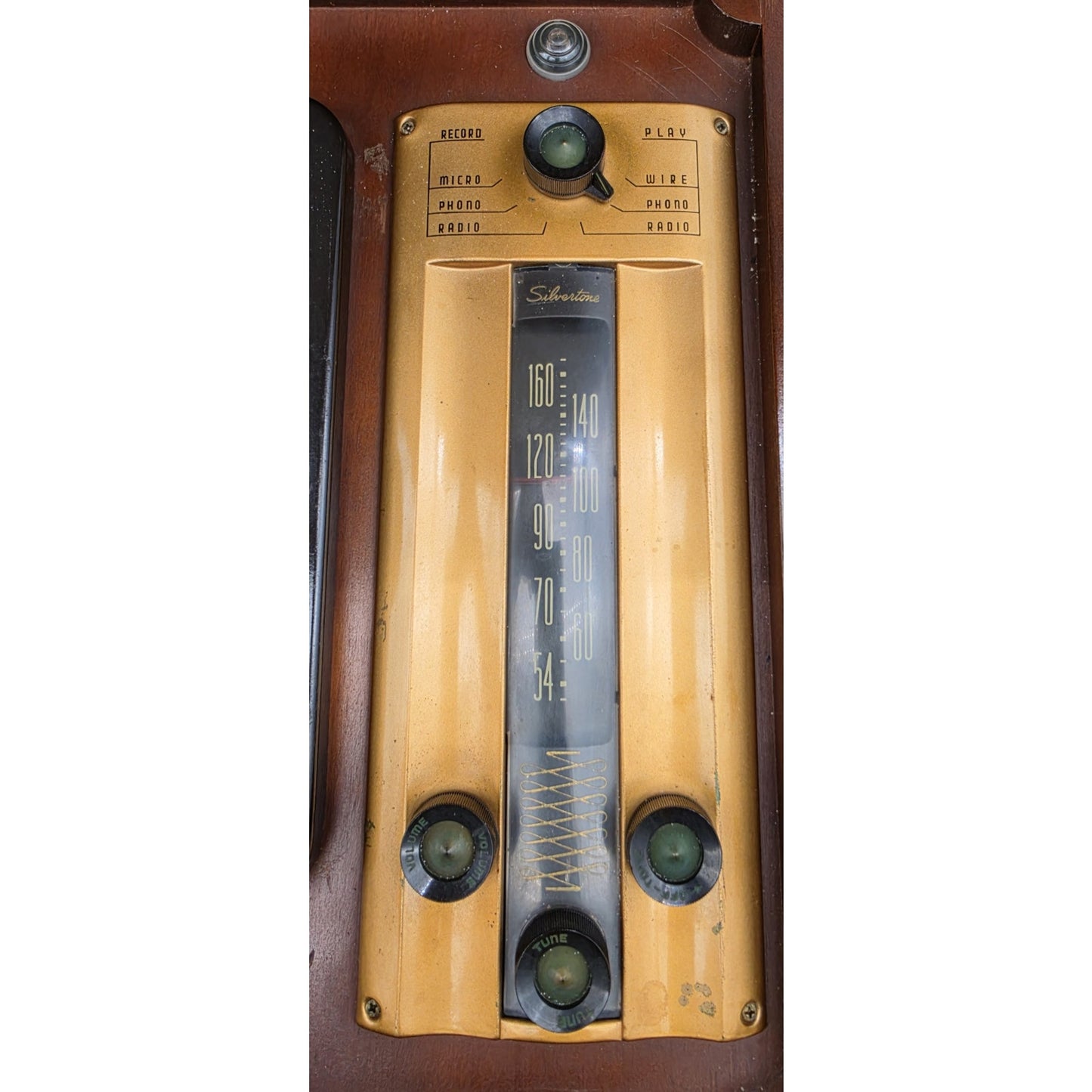1949 Silvertone 8086B Wire Recorder AM Tube Radio Phono Untested w/ Wire