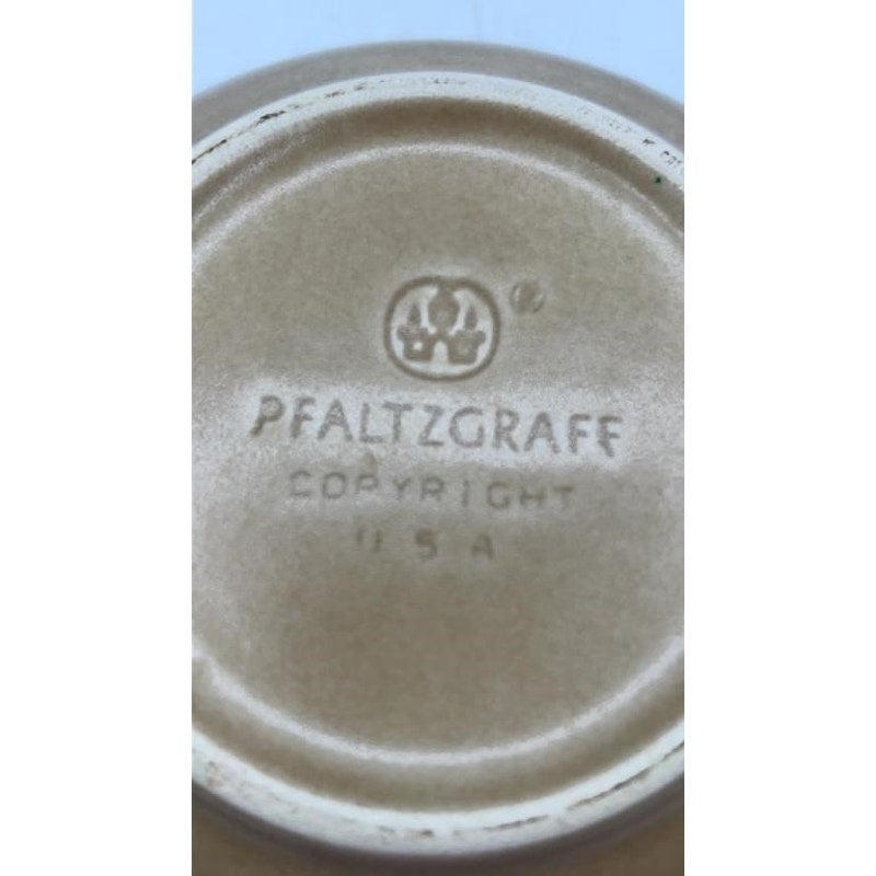 VTG Pfaltzgraff Folk Art 5‑Pc Place Setting Blue Floral (1977)Tan USA Stoneware