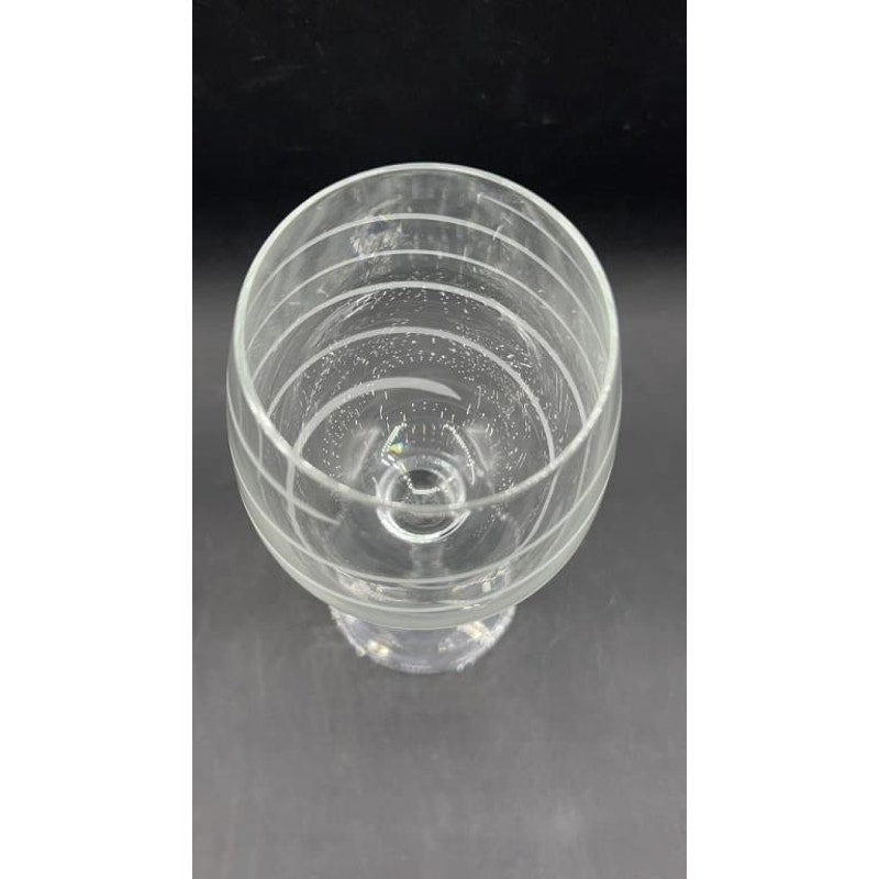Mikasa Cheers White Wine Glasses Set of 4 8.75" Etched Dots Lines Swirls Stripes