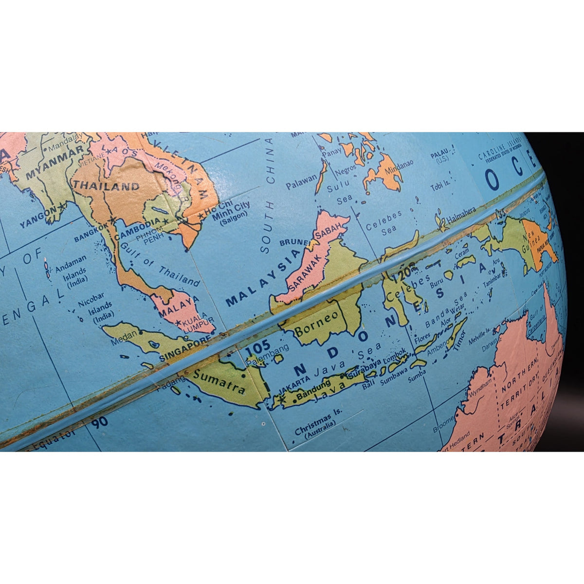 Vintage Concept 16" Blue Ocean World Globe Rotating Stand Modern Educational