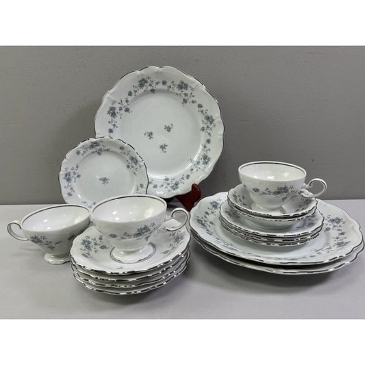 Johann Haviland Bavaria Germany Blue Garland China Set – 16 Pc, Vintage