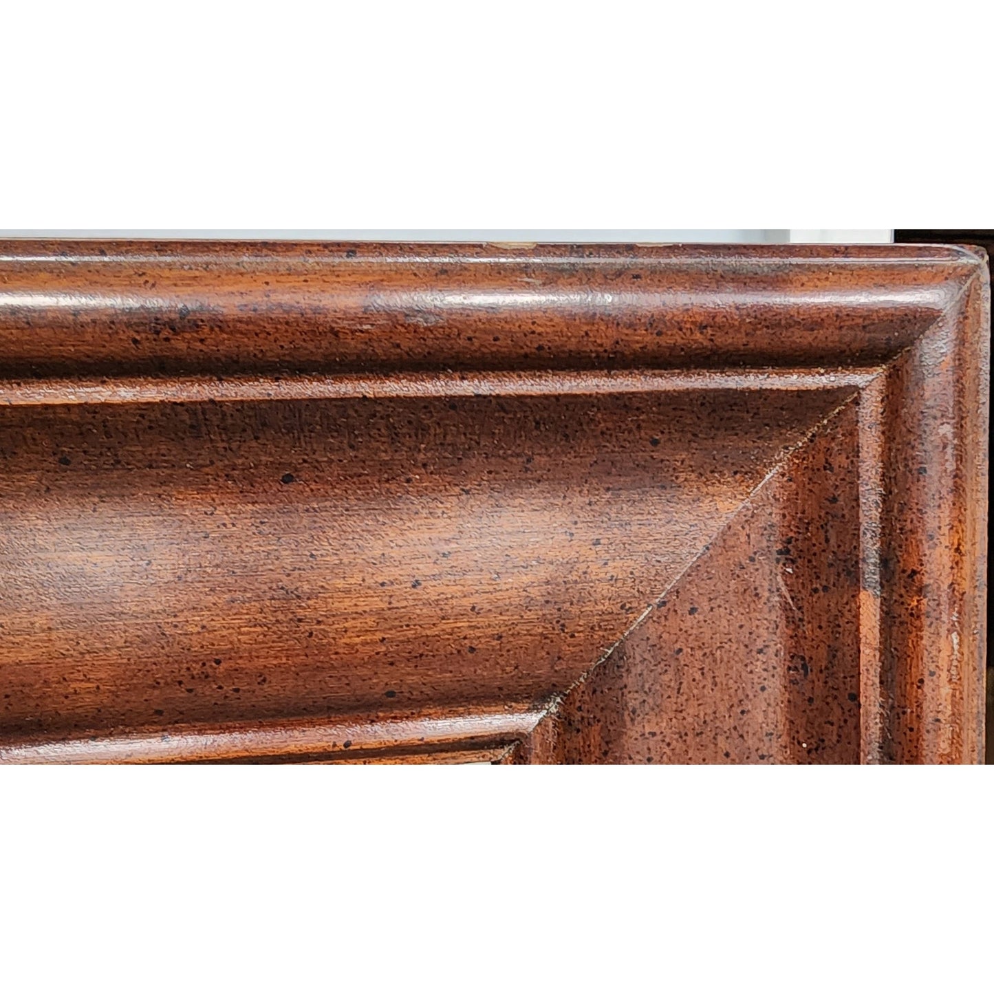 1994 Large Beveled Glass Mirror w/ Solid Wood Frame 33x39 Vintage
