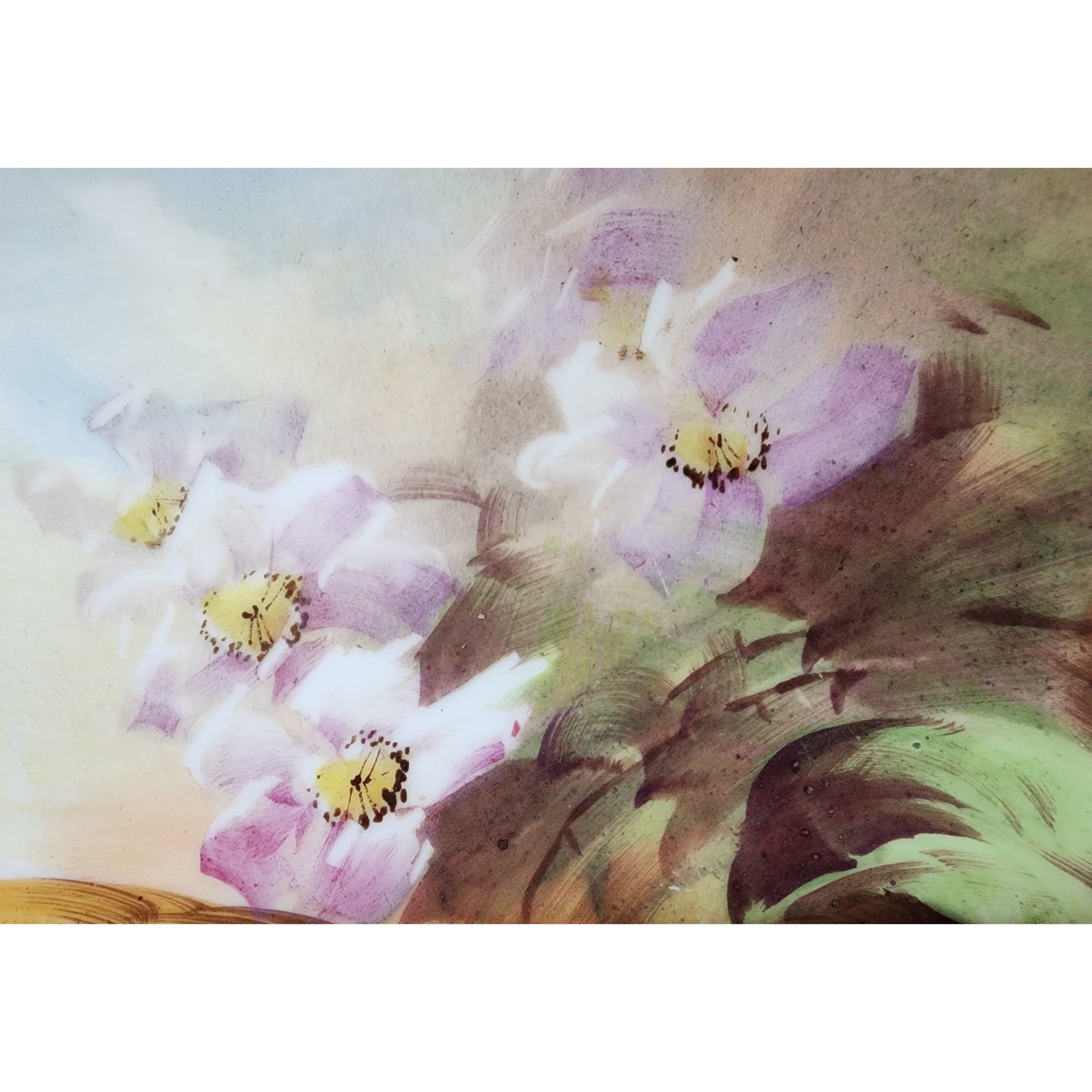 Henriot Signed Limoges France Bird Plate Hand Painted Gold Rim Violets 9.75" VTG