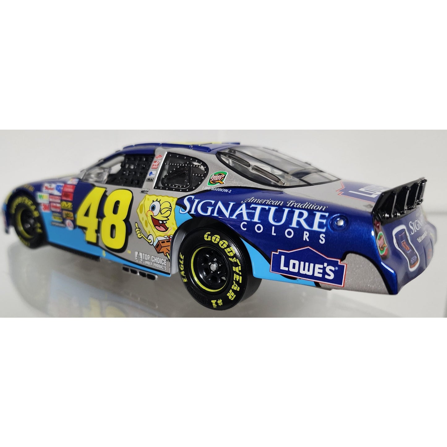 2003 Jimmie Johnson #48 Lowe’s SpongeBob Platinum 1:24 Diecast Monte Carlo Bank w/ Gold Key LE