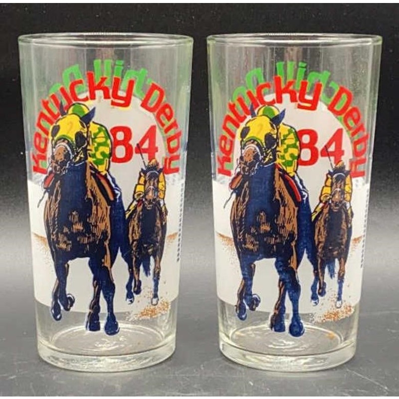 VTG Official 1984 Kentucky Derby Glasses Set of 6 Churchill Downs Souveni