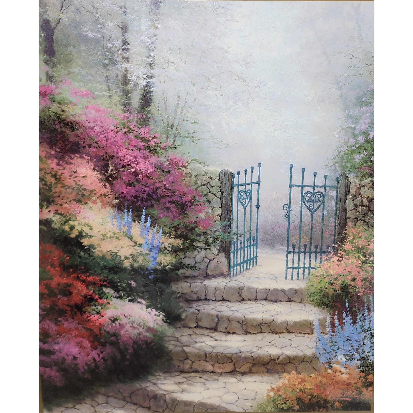 Thomas Kinkade Garden of Promise Lithograph Framed 22x29 Psalm 145:13 2002