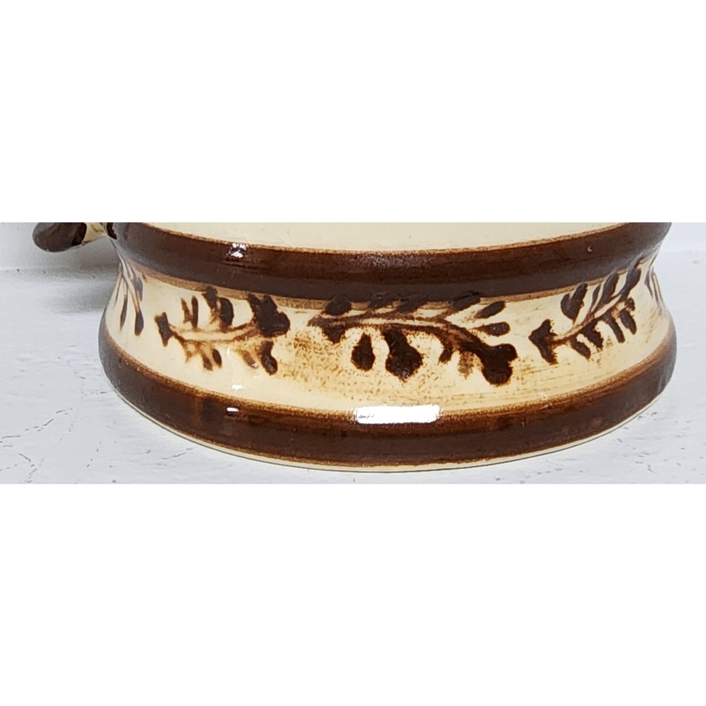 GG Dachshund Stoneware Handmade Mug 12oz Beige Brown Art Dog Breed Info Vintage