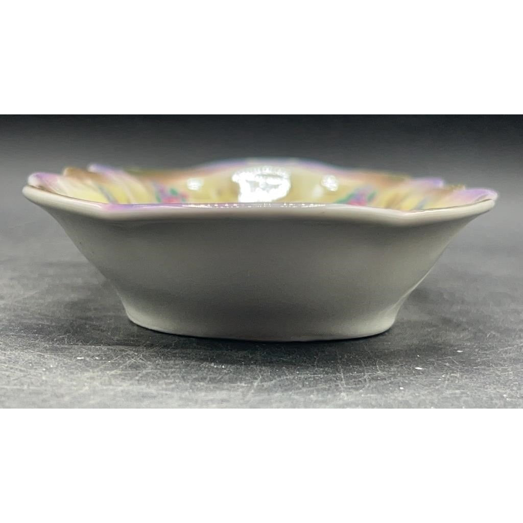 VTG Bavaria Lusterware Celery Dish Hand-painted Floral 12.25"x5.25"x1.5"
