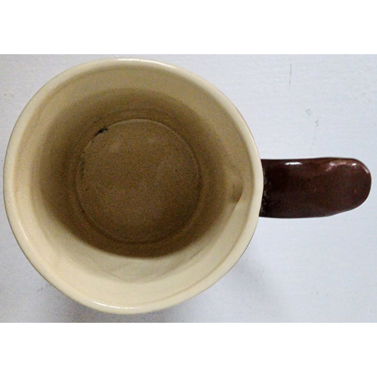 GG Dachshund Stoneware Handmade Mug 12oz Beige Brown Art Dog Breed Info Vintage