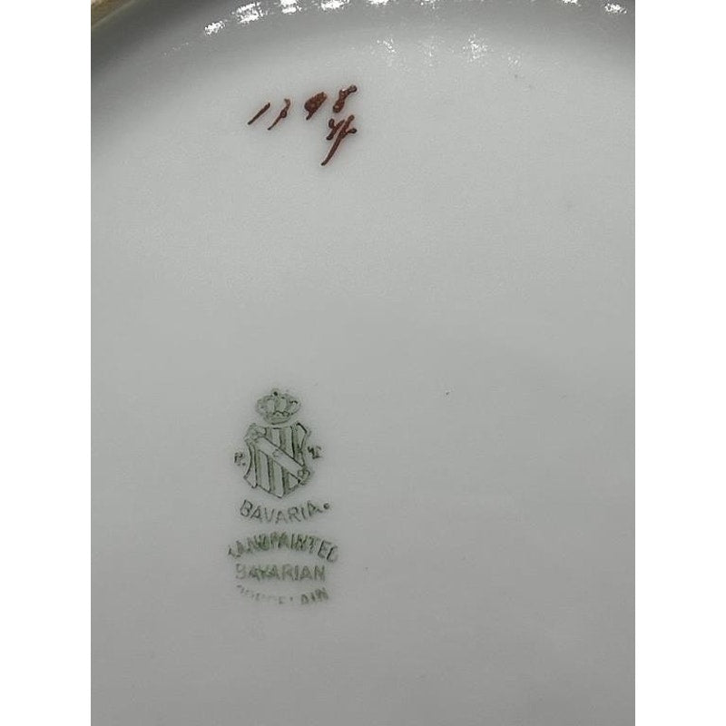 VTG Tirschenreuth Bavaria Hand Painted Porcelain Plate Apples & Blossoms, Scalloped Edge