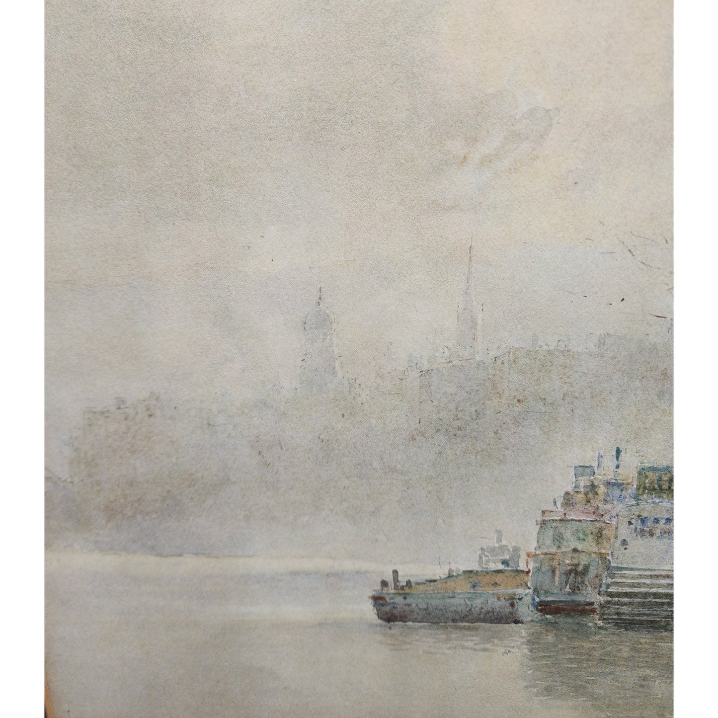 Paul Sawyier “Misty Evening” Lithograph Framed Gold Beveled Wood KY Art 1973 VTG