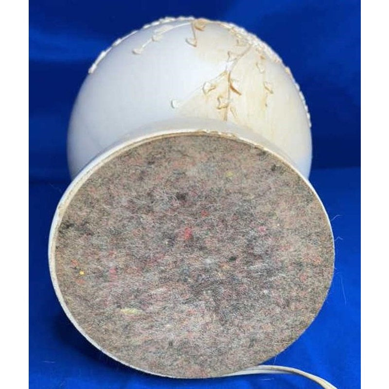 Vintage Ginger Jar Table Lamp w/ Floral Relief & Square Shade 28" Tall Works