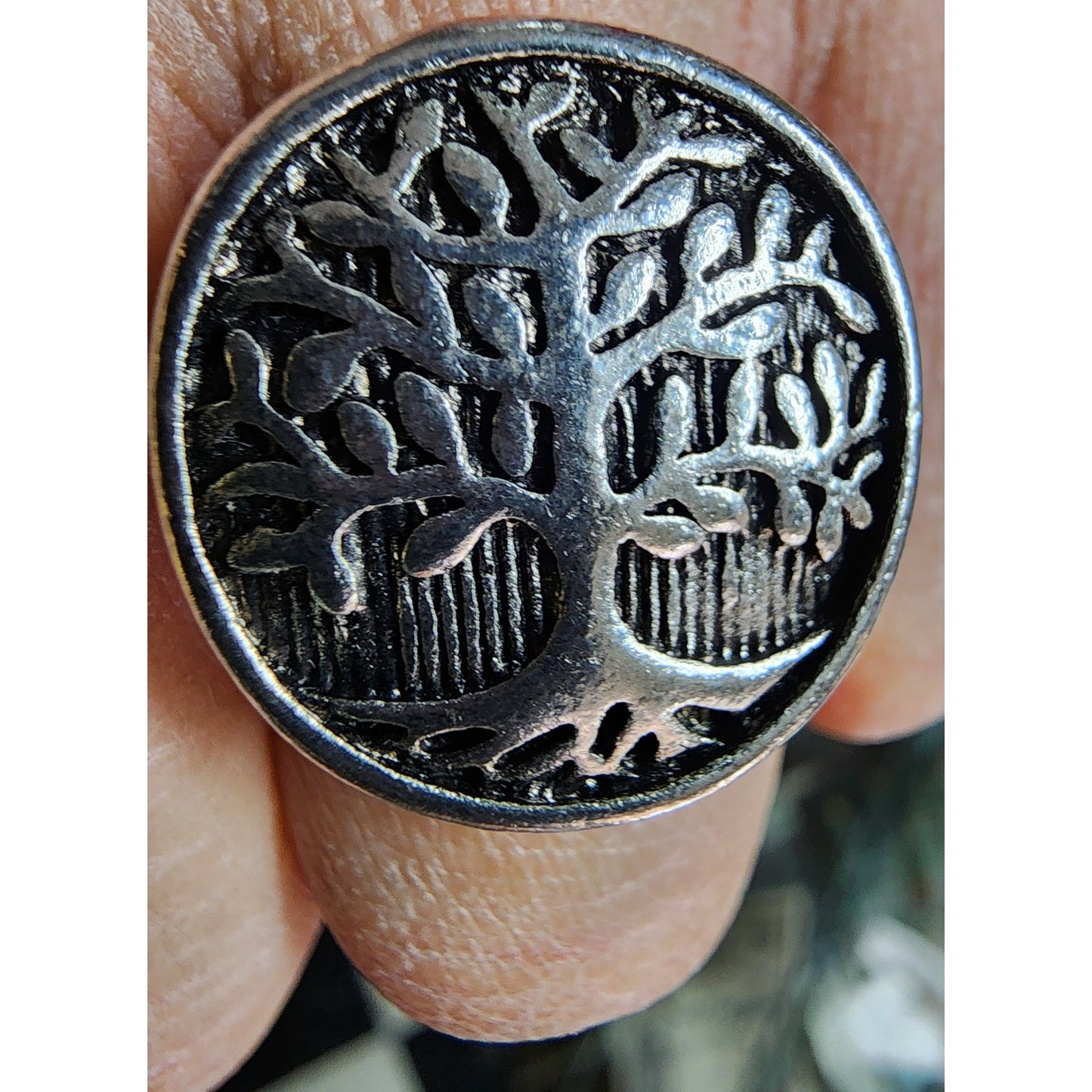 Stainless Steel Tree of Life Ring Size 10 Engraved Symbolic Statement Band