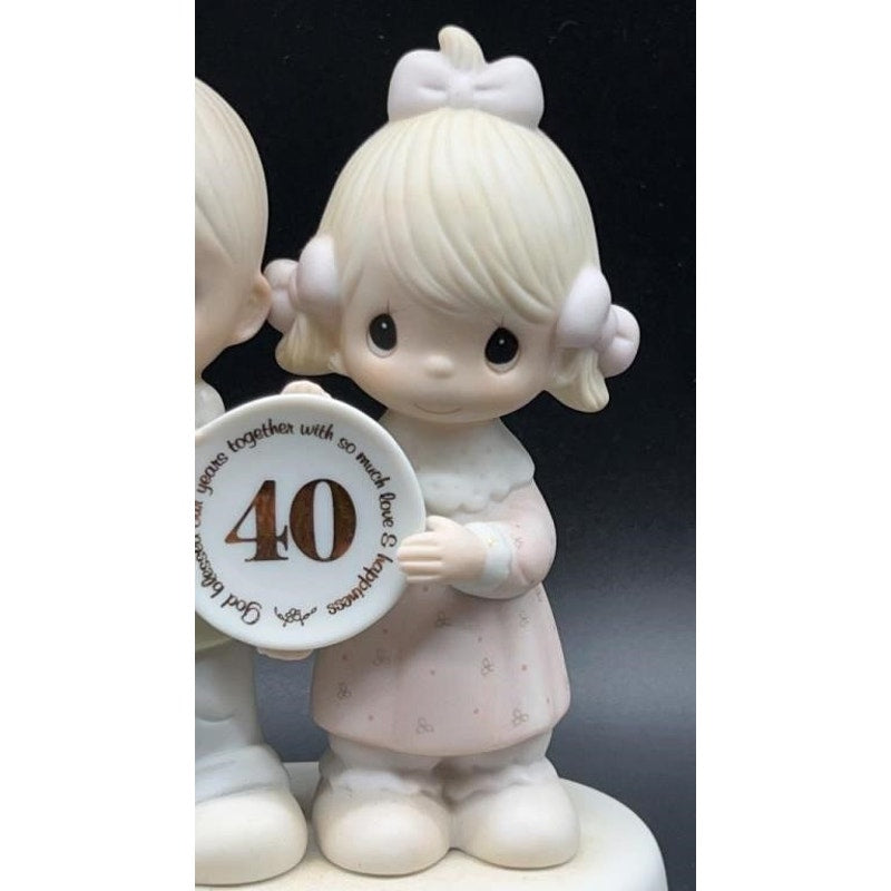 VTG Precious Moments Figurine 1983 Enesco Jonathan & David 40th Anniversary