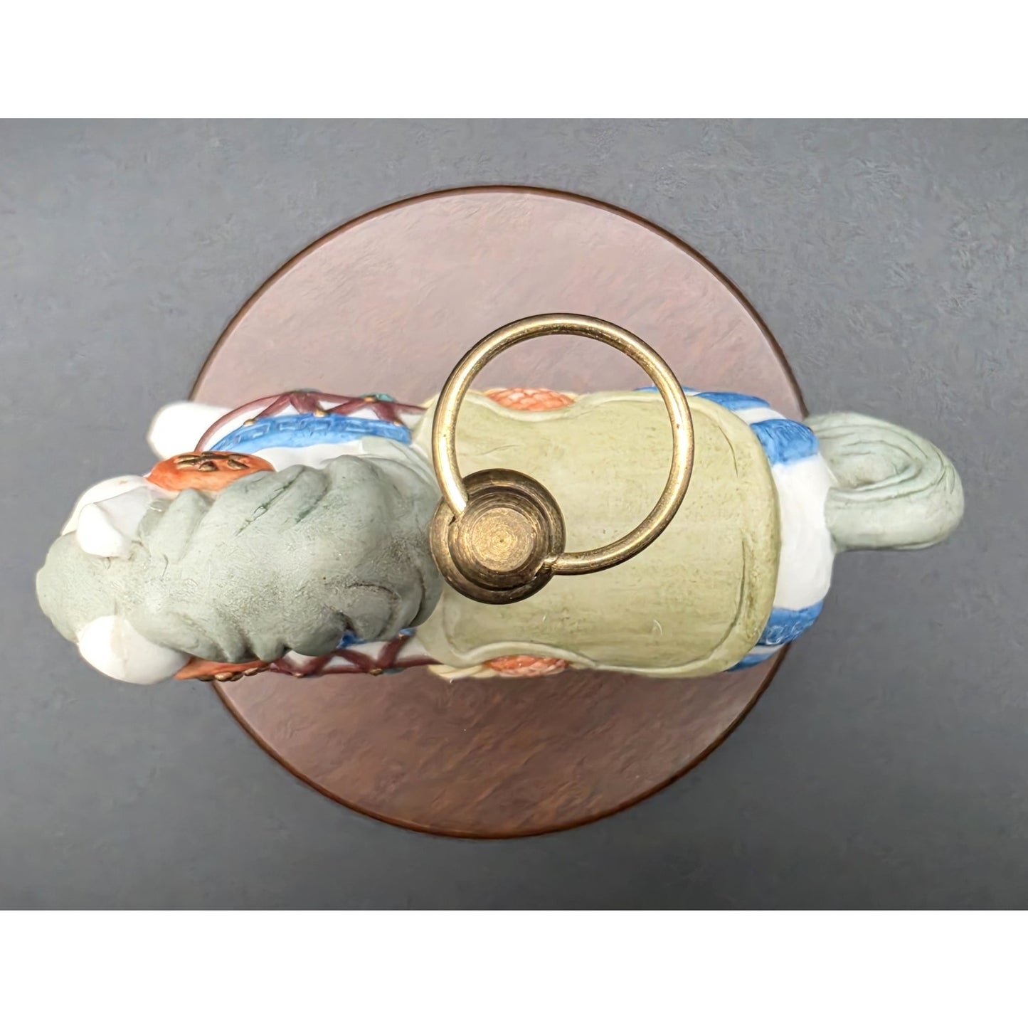 Vintage Taiwan Carousel Horse Music Box – Hand Painted Porcelain on Walnut Base