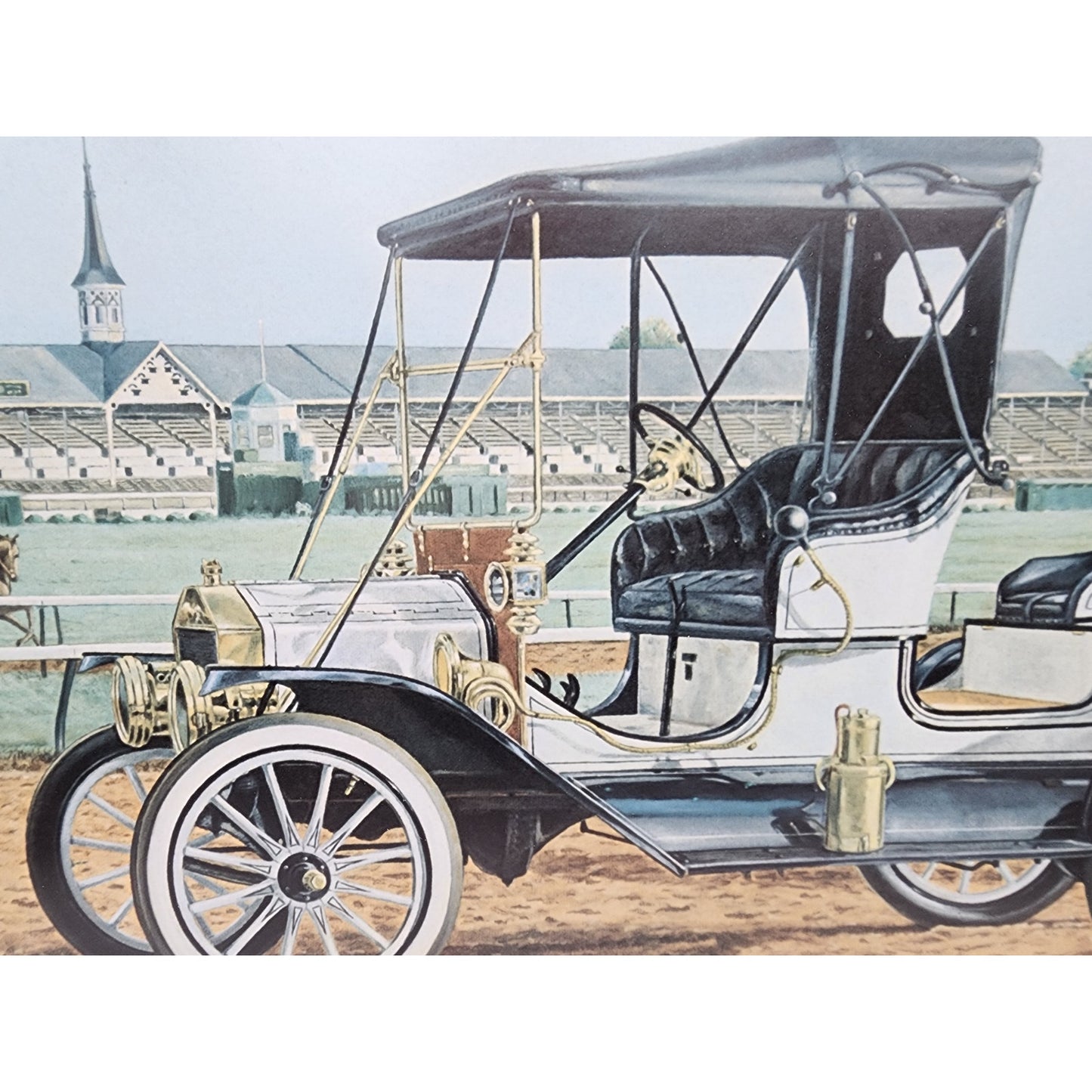 Riding in Style Lithograph by C. Don Ensor  Framed w Matting & Glass  30.5x24.75