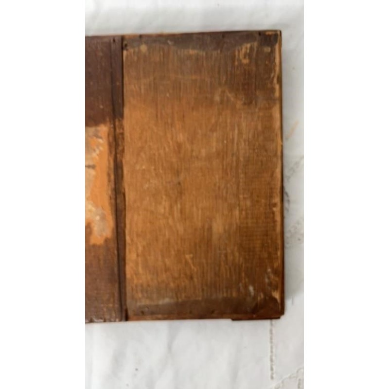 Antique Federal Mahogany Tabernacle Mirror w/ Mayflower Reverse Glass Painting