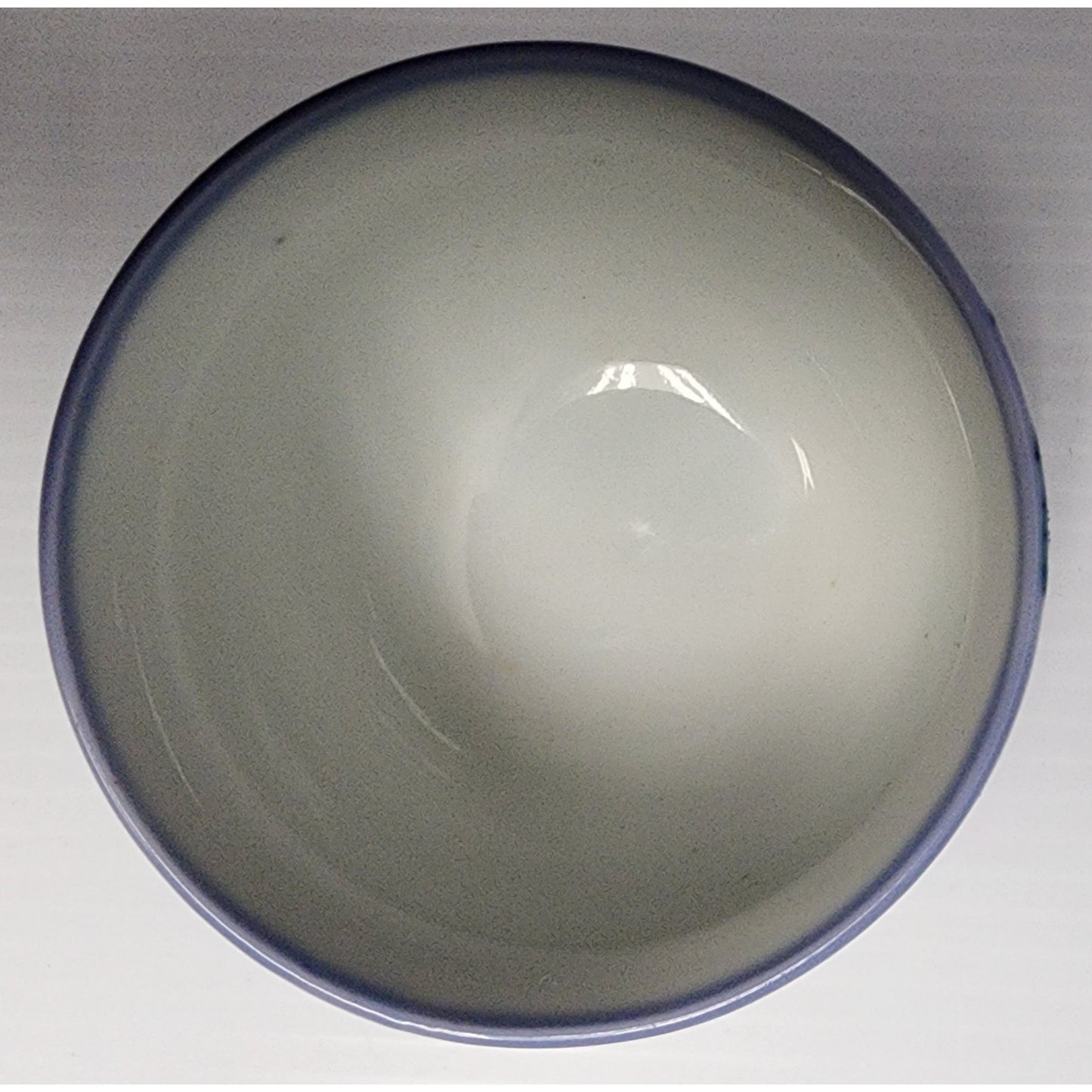 Vintage Japanese Porcelain Rice Bowls Set of 2 Blue Rim Hand Painted 3" Heavy