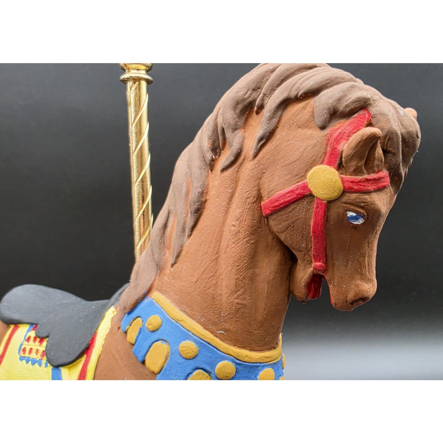 Vintage Handpainted Carousel Horse Figurines Set – Ceramic & Porcelain Pair
