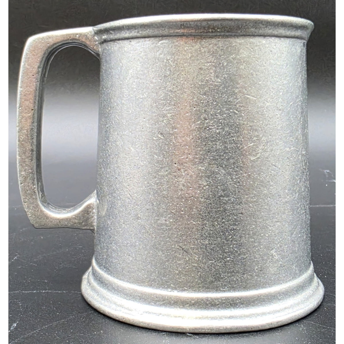 Vintage Solid Pewter Alphabet Cup Mug Heavy Metal ABC Hornbook Sampler Style