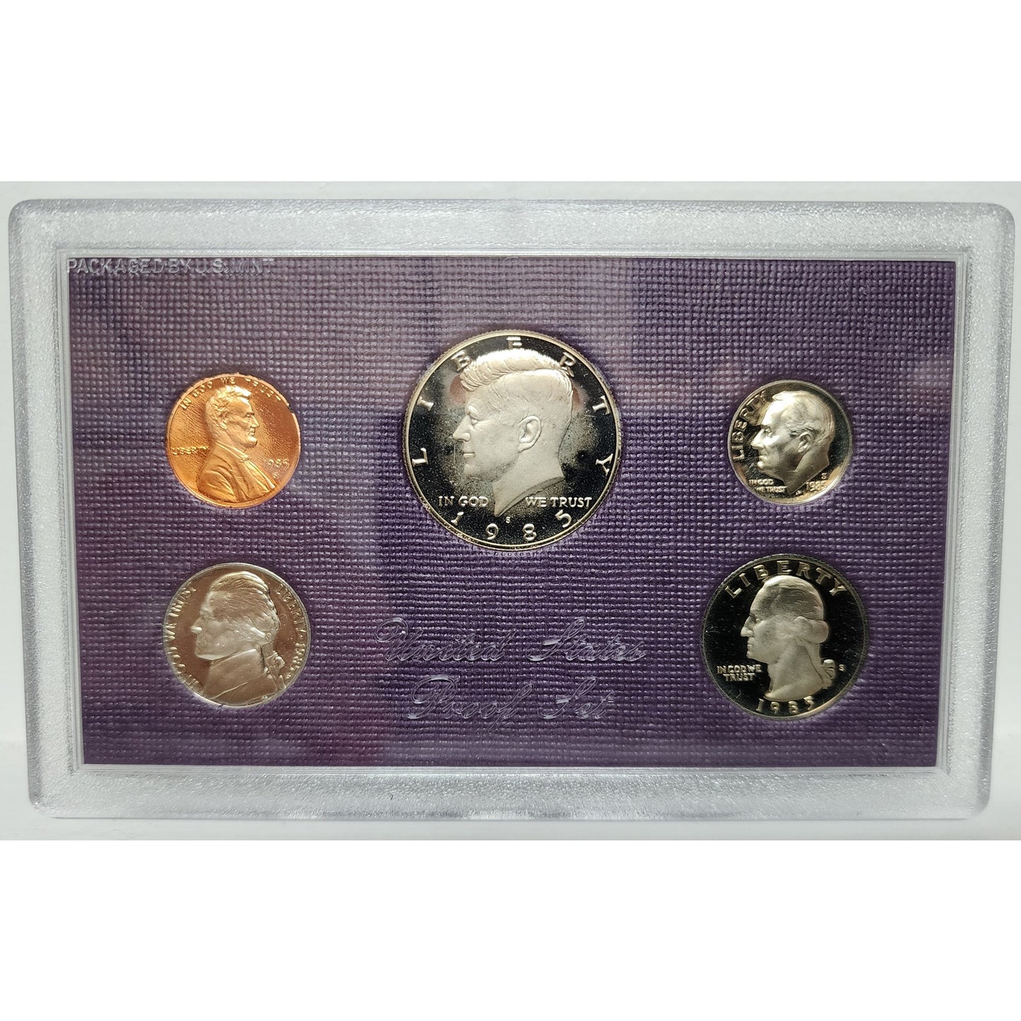 1985‑S U.S. Mint Proof Set • 5‑Coin Clad • Original Box • Brilliant Deep Proofs