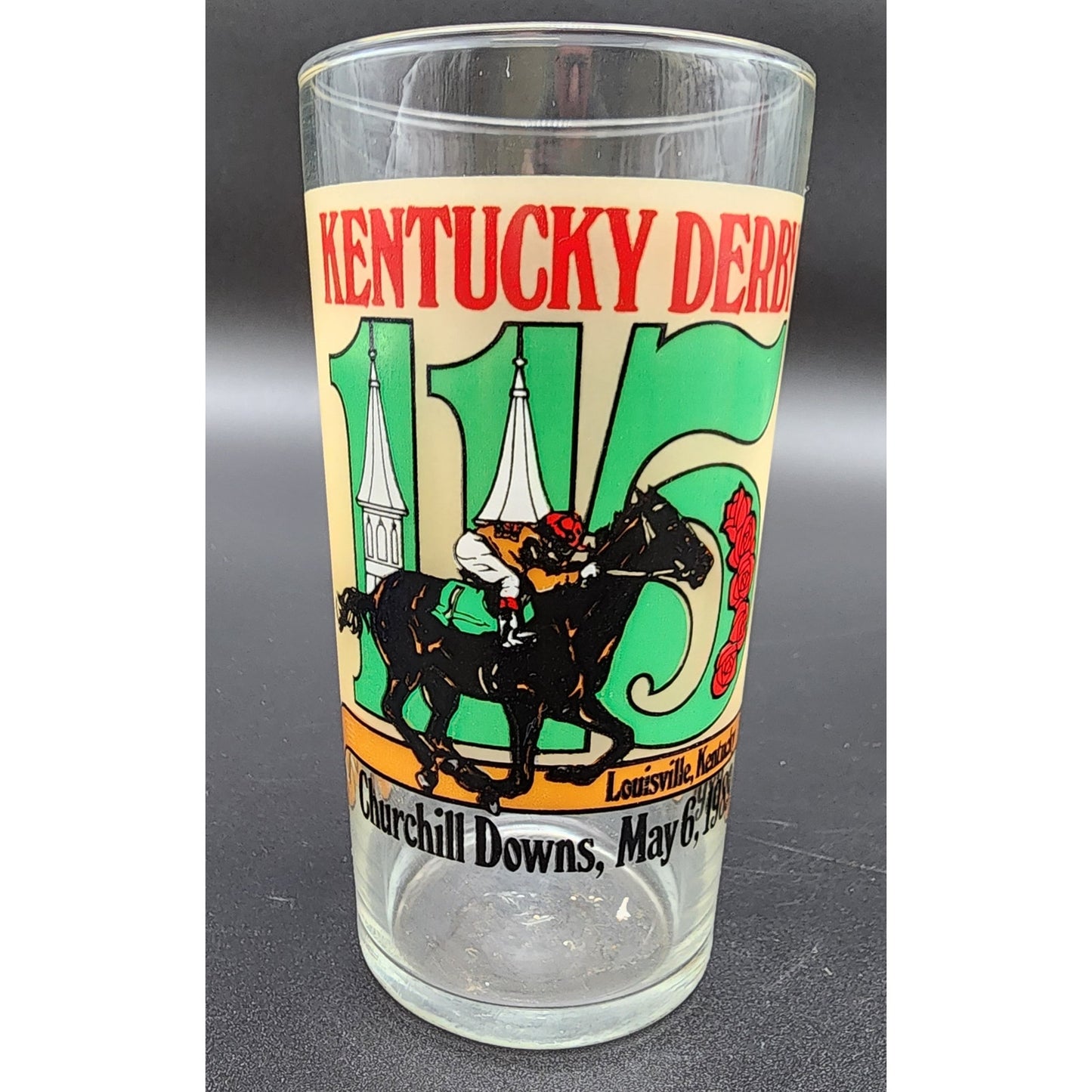Kentucky Heritage Collectible Set Derby Glass Flag Spoon Flask Coke & Quarter