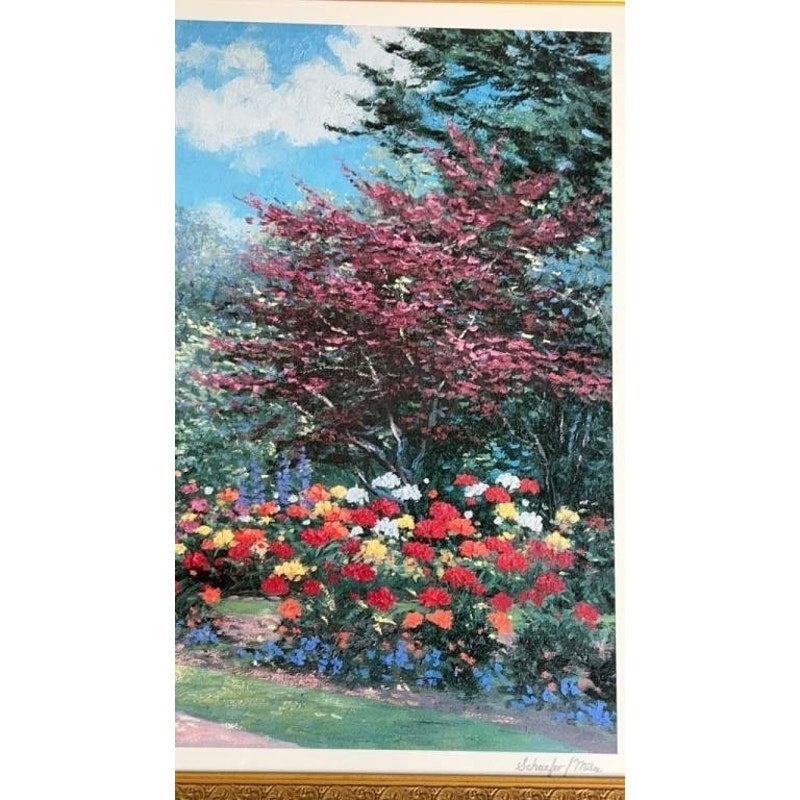 Schaefer Miles “Summer Enchantment” Seriolithograph Ornate Gold Frame COA