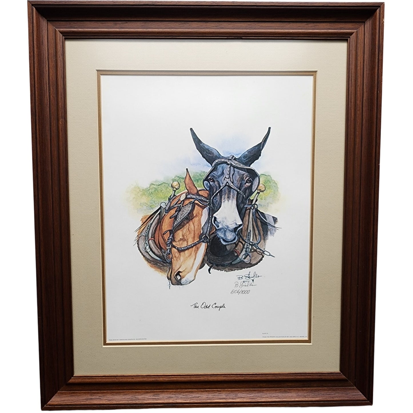 Bonnie Shields “The Odd Couple” Signed & Numbered Framed Print Western Horse Art