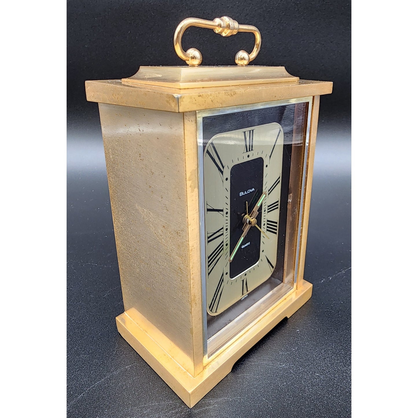 Vintage Bulova Brass Quartz Alarm Clock Japan – Carriage Style, Tested & Working