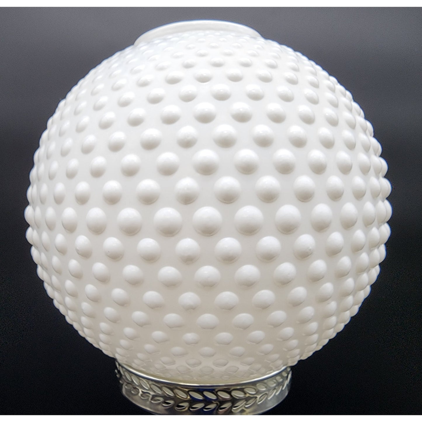 Vintage Hobnail Milk Glass Parlor Lamp Marble Base 20" Working LED Bulb