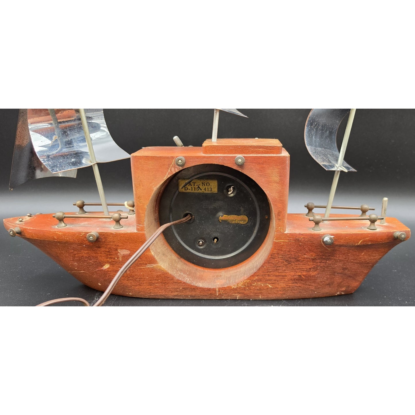Vintage Yankee Clipper Ship Clock Sessions MasterCrafters Wood & Steel Nonworking