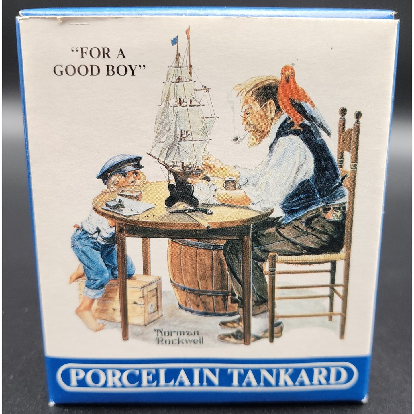 1985 Norman Rockwell Seafarers Tankard Set of 4 w/ Boxes Japan 22K Gold by LJS