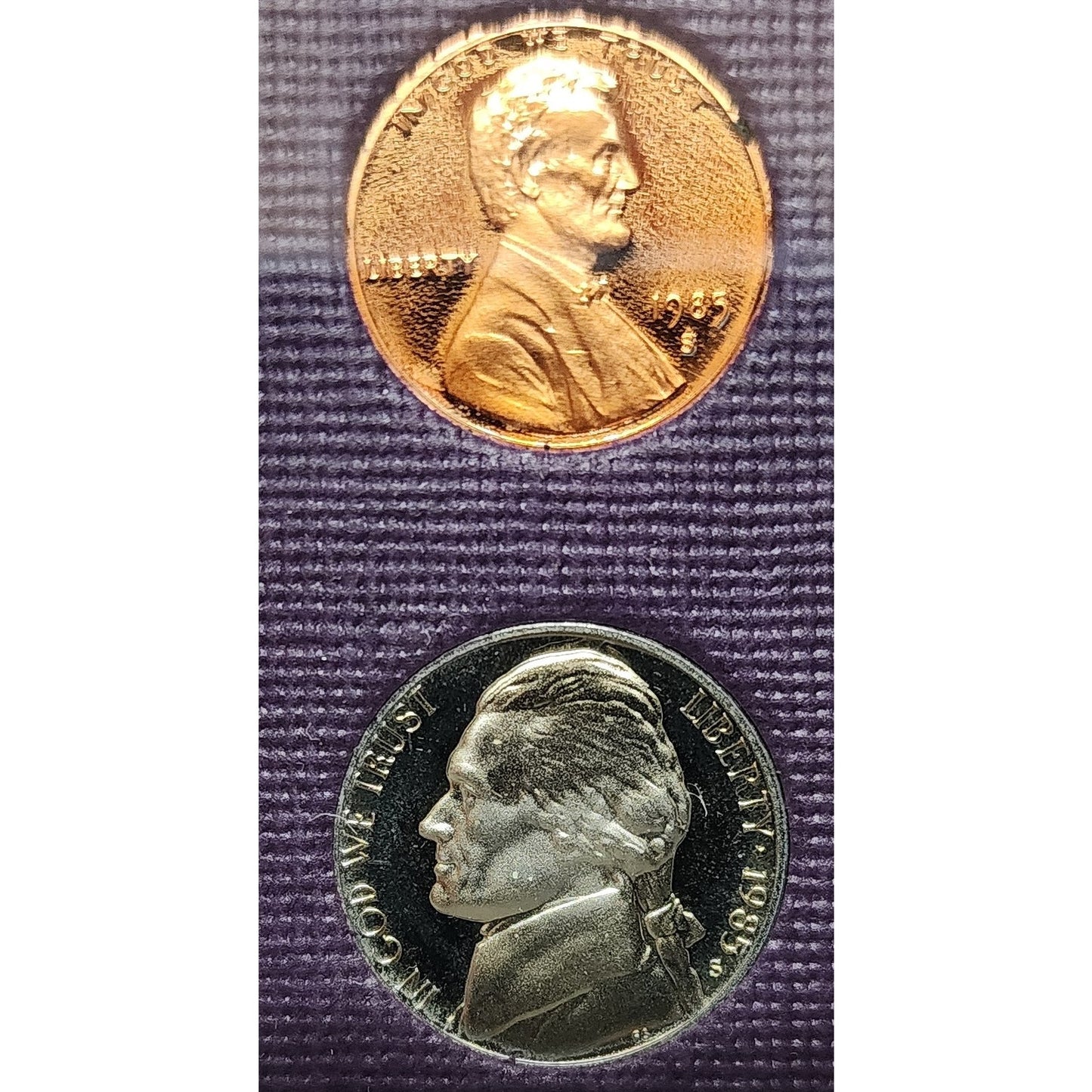 1985‑S U.S. Mint Proof Set • 5‑Coin Clad • Original Box • Brilliant Deep Proofs