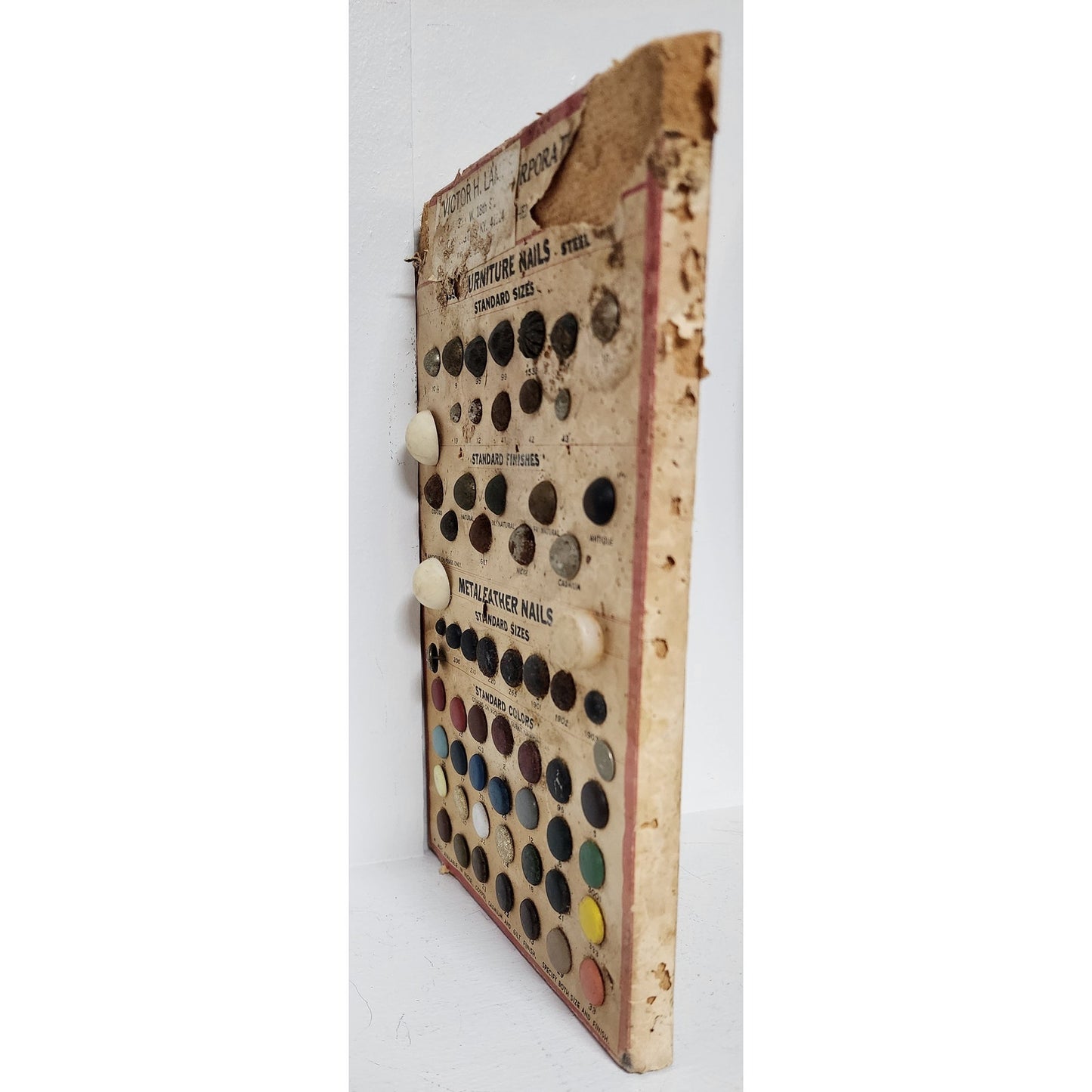 Vintage Victor H. Lampe Furniture Nail Sample Card Covington KY Upholstery