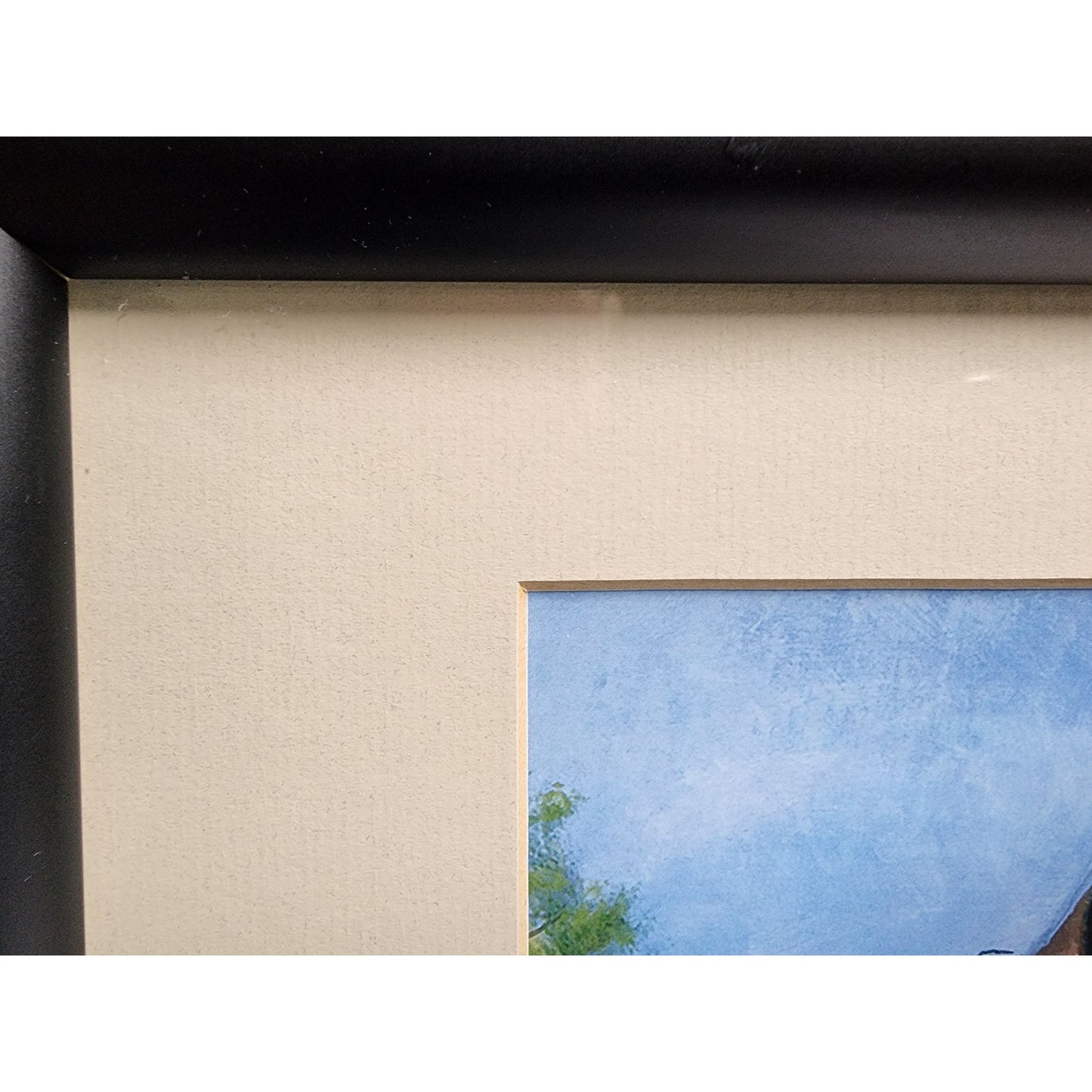 Companions Horse Print by Cortez 1998 Framed Art 42" Wide Black Beveled Frame